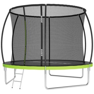 TRAMPOLINA OGRODOWA DLA DZIECI DRABINKA SIATKA W ŚRODKU 12FT 374CM