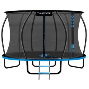 Trampolina Ogrodowa 12ft 366CM duża dla dzieci solidna z drabinką Thunder