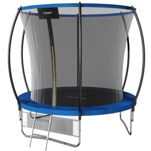 Trampolina Ogrodowa z siatką wewnętrzną 244cm 8FT Dzieci Domowa Niebieska